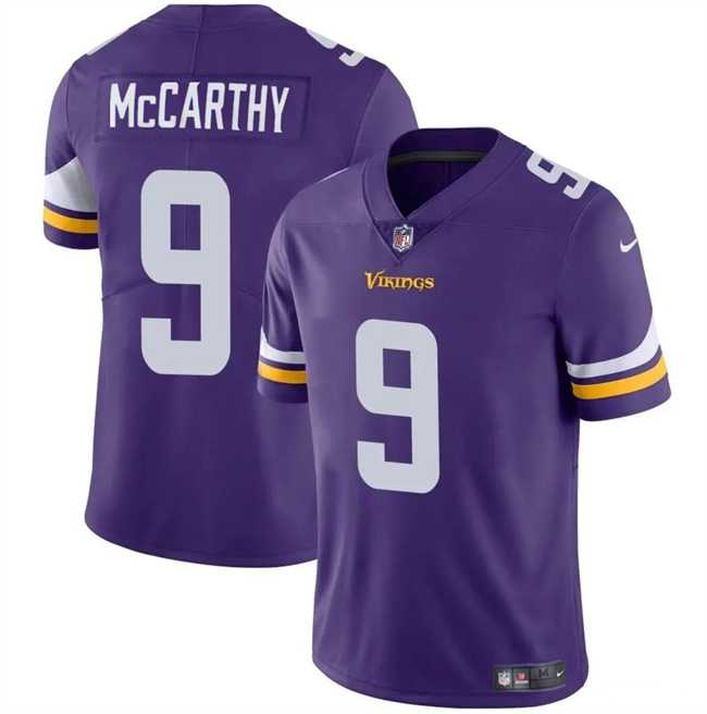 Men & Women & Youth Minnesota Vikings #9 J.J. McCarthy Purple 2024 Draft Vapor Untouchable Limited Stitched Jersey